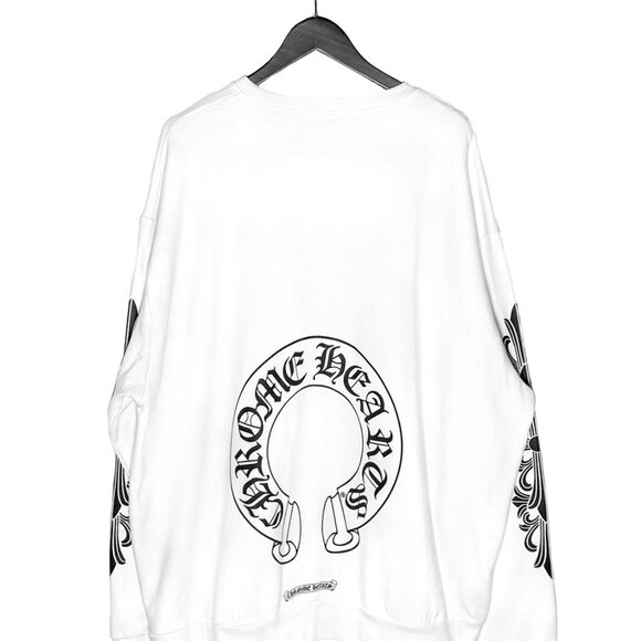 Chrome Hearts White Floral Horseshoe Logo Print Sweatshirt - Picture 5 of 11